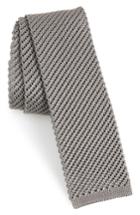 Men's Salvatore Ferragamo Ermete Knit Silk Tie, Size - Grey