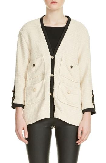 Women's Maje Tweed Jacket Us / 40 Fr - Ivory