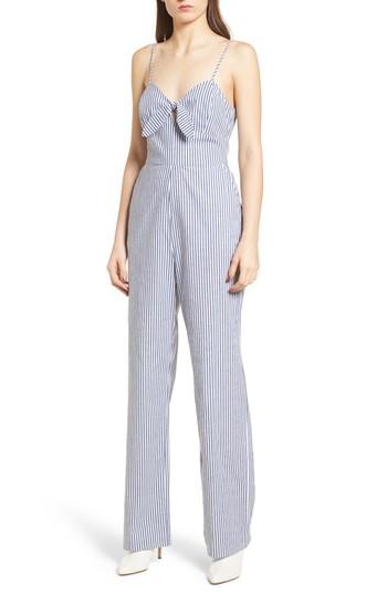 Women's Wayf Tie Front Jumpsuit - Blue