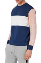 Men's Topman Critical Print Colorblock Sweatshirt - Blue