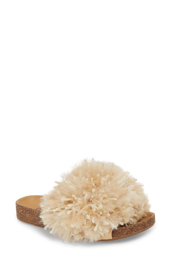 Women's Ugg Cindi Yarn Pom Sandal M - Beige