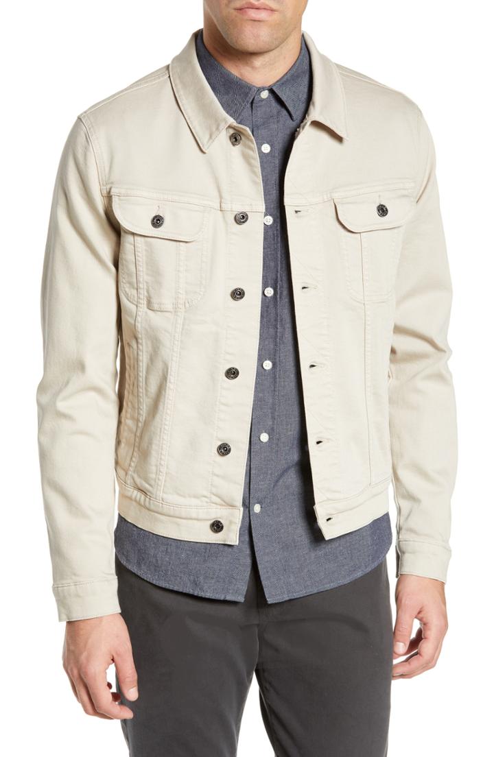 Men's Vince Classic Denim Trucker Jacket - Grey