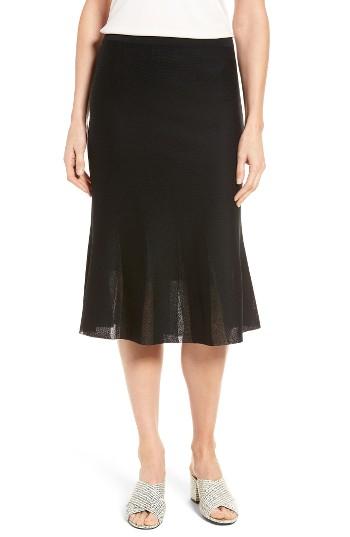 Women's Ming Wang Knit Flared Skirt - Black