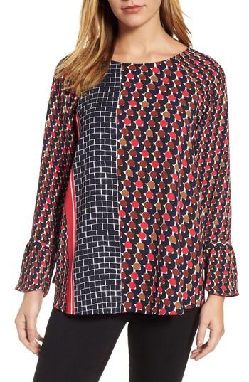 Women's Nic+zoe Mix Dots Bell Sleeve Top - Red