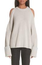 Women's Stella Mccartney Cold Shoulder Sweater Us / 40 It - Grey