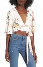Women's Afrm Willow Wrap Top - Ivory