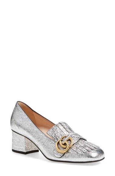 Women's Gucci 'marmont' Pump Us / 39eu - Metallic