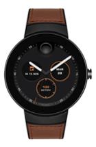 Men's Movado Connect Silicone & Leather Strap Smart Watch, 44mm