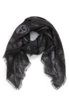 Men's Alexander Mcqueen Skull Print Modal & Silk Scarf, Size - Grey