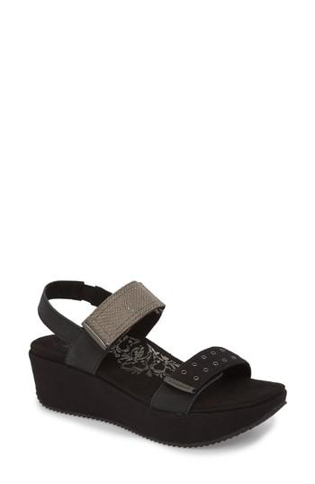 Women's Aetrex Tiffany Wedge Sandal Eu - Black