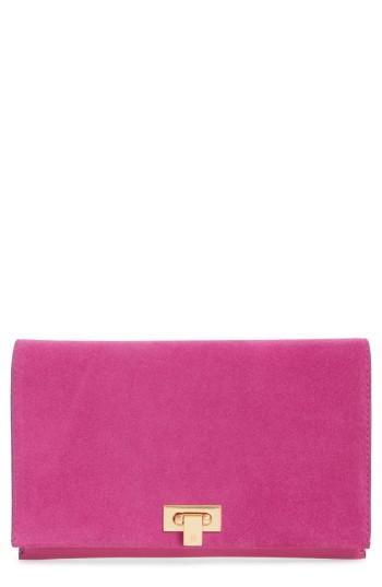 Tory Burch Carmen Leather Clutch - Pink