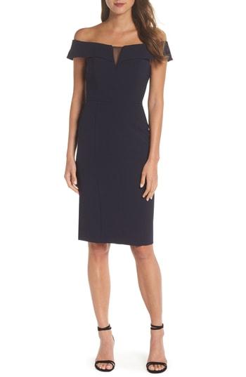 Women's Vince Camuto Off The Shoulder Crepe Dress - Blue