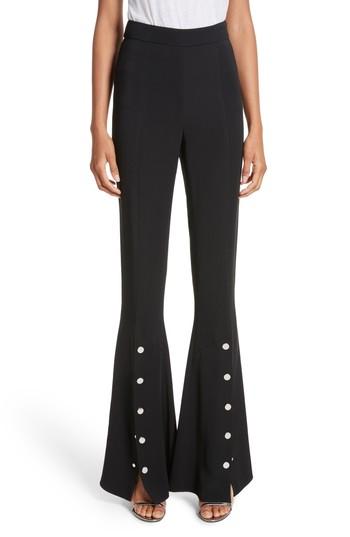 Women's Cushnie Et Ochs Emma Front Snap High Waist Flare Pants