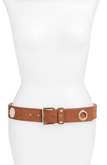 Women's Rebecca Minkoff Elle Grommet Leather Belt - Luggage