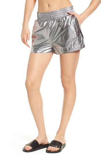 Women's Ivy Park Logo Insert Metallic Shorts - Metallic