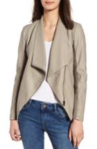 Women's Bb Dakota Gabrielle Faux Leather Asymmetrical Jacket - Beige