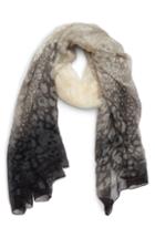 Women's Alexander Mcqueen Degrade Leopard Print Chiffon Scarf, Size - Black
