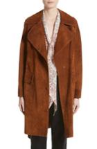 Women's Belstaff Airdale Suede Coat Us / 40 It - Metallic