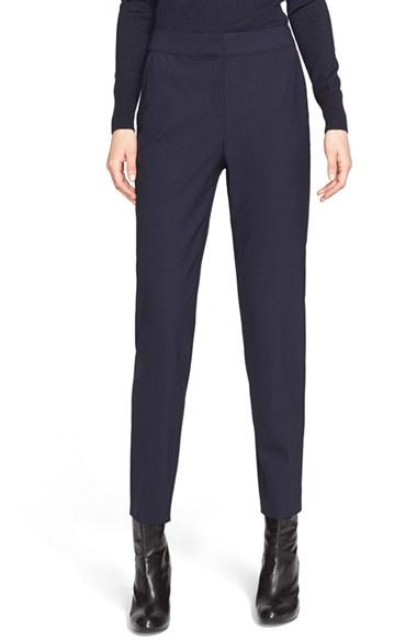 Women's St. John Collection 'emma' Tropical Wool Crop Pants