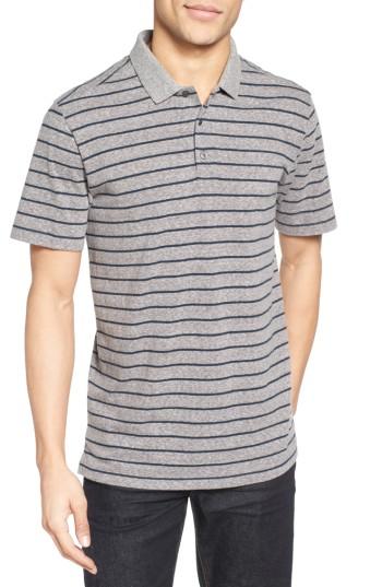 Men's Nordstrom Men's Shop Heathered Stripe Jersey Polo - Grey
