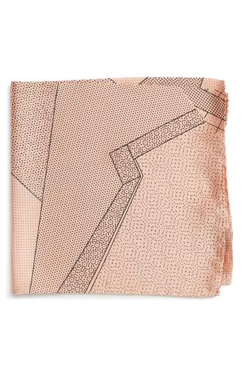 Men's Memphis Milano Pochette Silk Pocket Square, Size - Coral