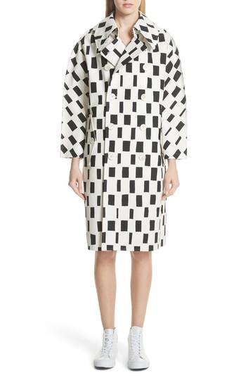 Women's Junya Watanabe Check Print Cotton Coat - Ivory