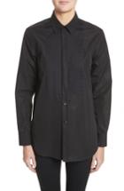 Women's Saint Laurent Cotton Tuxedo Shirt Us / 36 Fr - Black