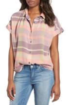 Women's Caslon Patterned Cotton Shirt - Coral