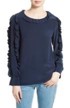 Women's See By Chloe Ruffle Sleeve Silk Top