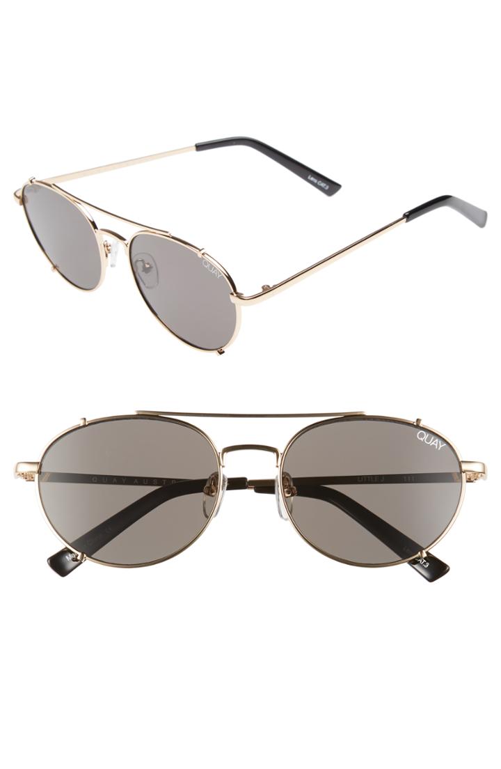 Women's Quay Australia Little J 55mm Aviator Sunglasses - Gold/ Smoke