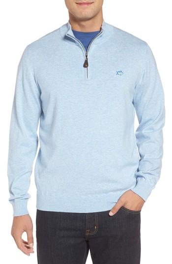Men's Southern Tide Marina Cay Quarter Zip Pullover - Green