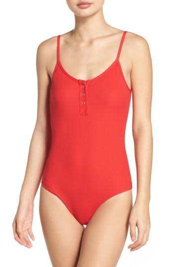 Women's Tavik Lila Ribbed One-piece Swimsuit - Red
