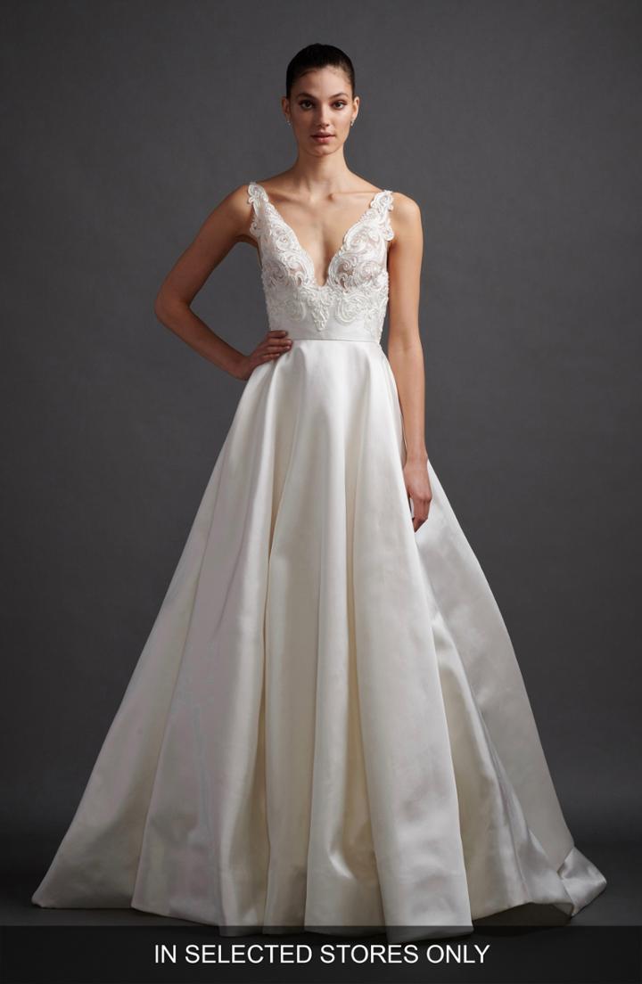 Women's Lazaro Rafaela Soutache & Mikado Ballgown, Size In Store Only - Ivory