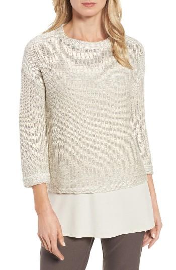 Women's Eileen Fisher Boxy Organic Linen & Cotton Top