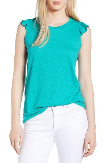 Women's Gibson X Hi Sugarplum! Bonita Ruffled Tank - Green