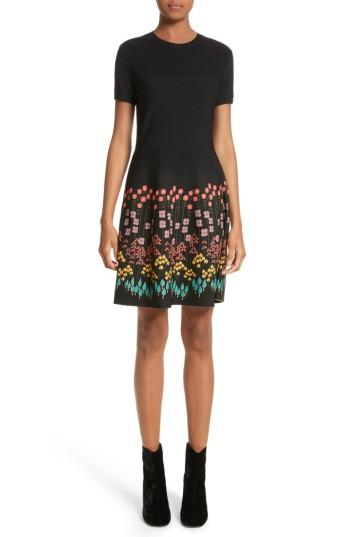 Women's Valentino Floral Jacquard Knit Dress - Black