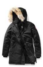 Women's Canada Goose Victoria Fusion Fit Down Parka With Genuine Coyote Fur Trim, Size (000-00) - Black