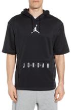 Men's Nike Air Jordon Short Sleeve Basketball Hoodie - Black