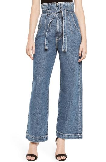 Women's Bardot Paperbag Wide Leg Jeans - Blue