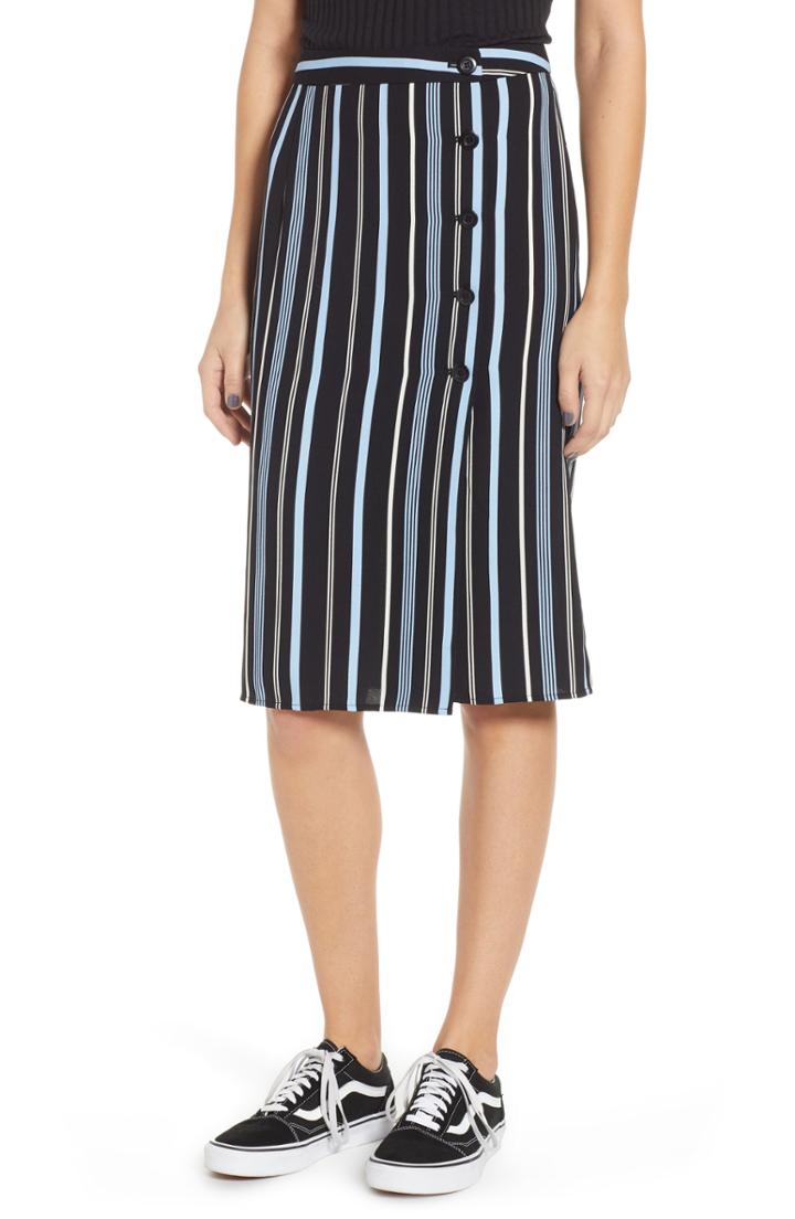 Women's Bp. Button Wrap Skirt, Size - Black