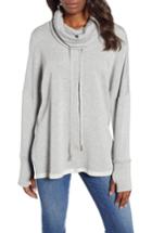 Petite Women's Caslon Off-duty Funnel Neck Sweatshirt, Size P - Grey