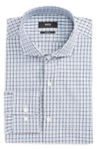 Men's Boss Mark Sharp Fit Check Dress Shirt .5 R - Grey