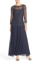 Women's Pisarro Nights Beaded Mesh Mock Two-piece Gown