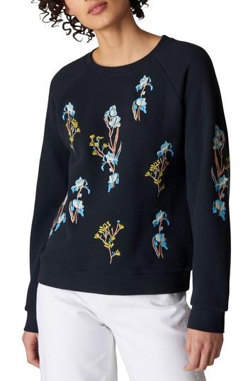 Women's Whistles Iris Floral Embroidered Sweater - Blue