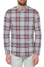 Men's Original Penguin P55 Heritage Slim Fit Plaid Shirt, Size - Grey