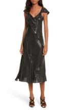Women's Diane Von Furstenberg Metallic Dot Midi Dress - Black