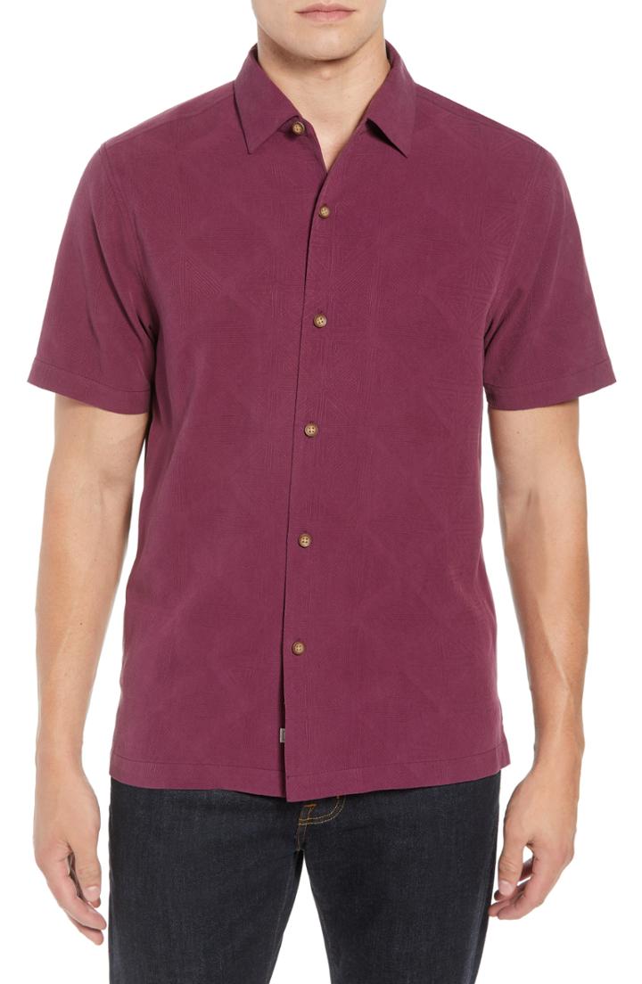 Men's Tommy Bahama Pura Vino Embroidered Silk Sport Shirt