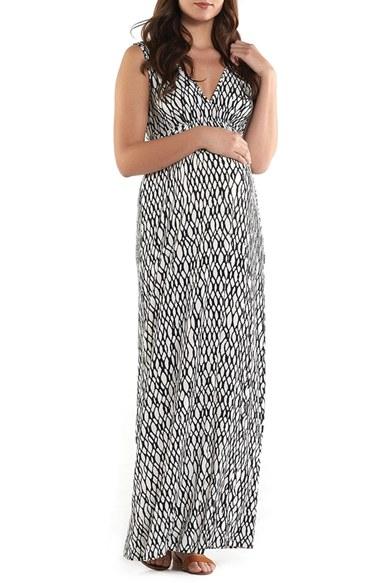 Women's Tart Maternity 'grecia' Print Jersey Maternity Maxi Dress - White