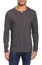 Men's John Varvatos Star Usa Long Sleeve Slub Knit Henley - Black