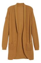 Women's Bp. Stitch Curve Hem Cardigan, Size - Brown